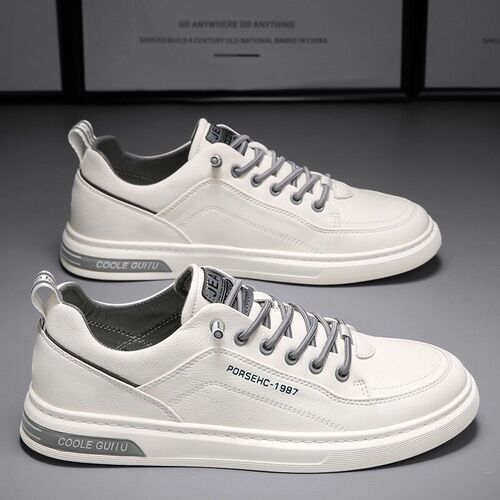 Men's Spring New Breathable White Shoes for Men, Students, Trendy and Versatile Cotton Shoes, Sporty and Casual Platform Shoes