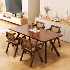 実木の食卓の家庭用長方形のテーブルはテーブルの小さい部屋型の北欧を打ち合わせて簡単に食事をします。