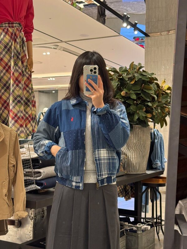 25S高品质跨境现货RL走秀款双面穿拼布外套夹克男女同款潮牌|undefined