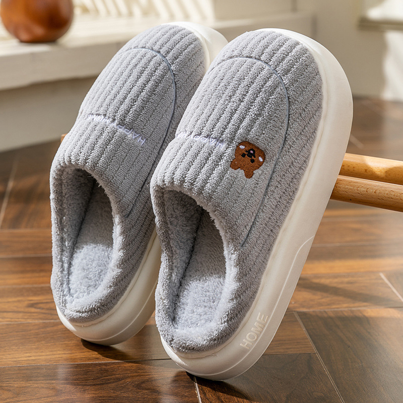 Zapatillas de algodón damas invierno 2025 nuevo interior pareja doméstica calentamiento de la luna anti-derrapante zapatillas de lana invierno