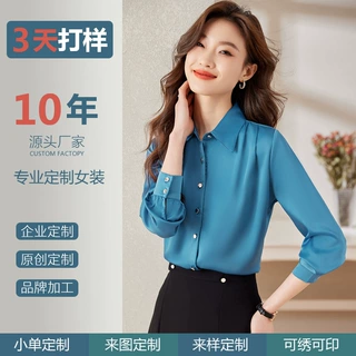 早秋法式上衣女南油高端女装小个子翻领套头长袖衬衫女设计感小众