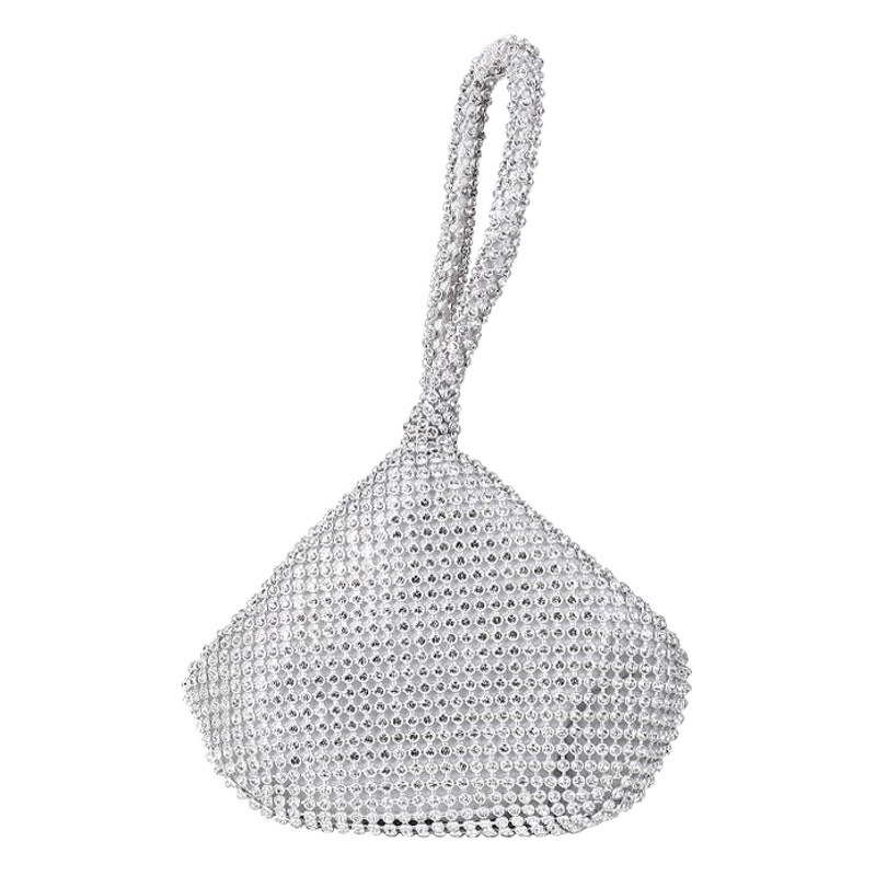 Bolso de noche de moda transfronteriza Bolso hecho a mano incrustado en diamantes Banquete Bolso de noche del todo partido Bolso de embrague de mina Bolso portátil de mujer Entrega