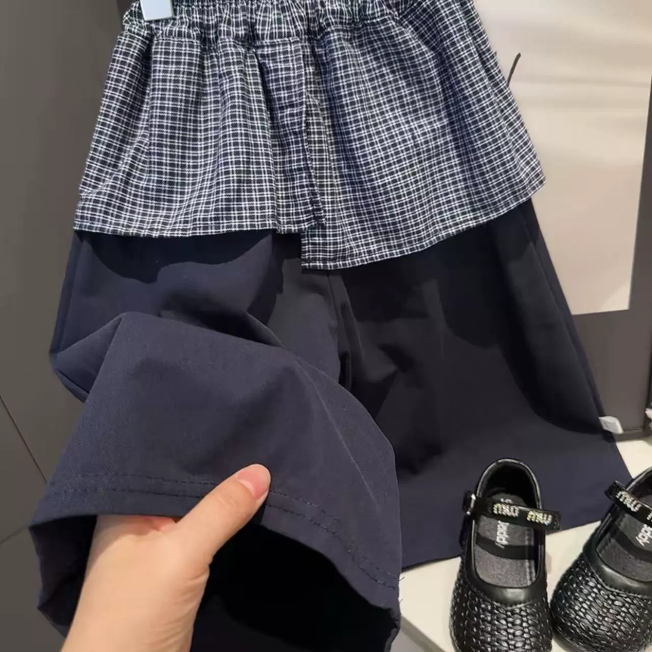 Curtain, trousers, spring cotton set