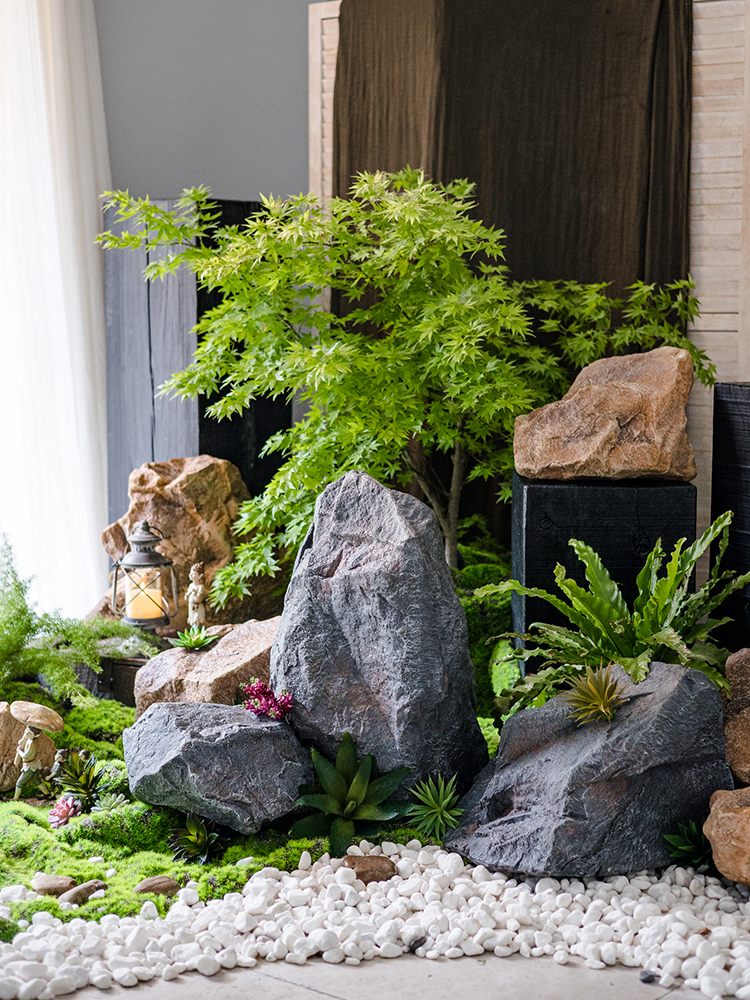 假石头模具花园庭院户外设计鱼缸假山造景假道具创意摆件