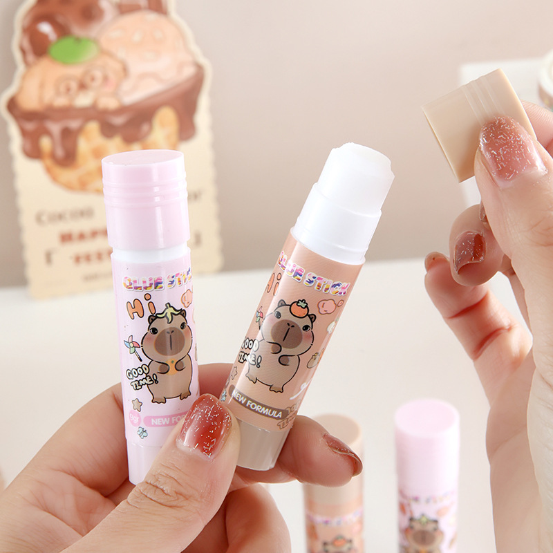 Pegamento sólido de dibujos animados conejillo de indias pegamento sólido portátil pequeño pegamento sólido DIY hecho a mano pegamento de alta viscosidad