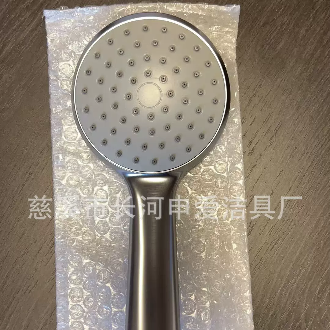拉丝出口大白同款单功能粗孔手持通用花洒加厚新料金属拉丝质感