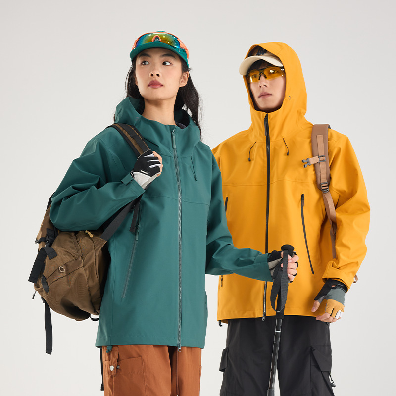 2025 New Mountain-Style Hardshell Jacket for Men and Women, Windproof and Waterproof Mountaineering Jacket, Real Hooded Jacket for Cold Protection