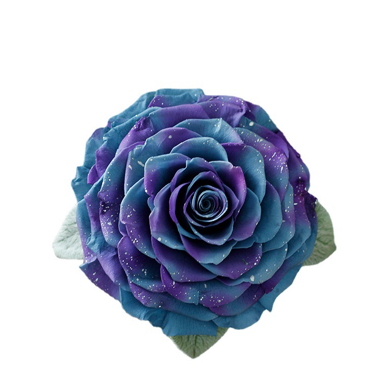 Flor preservada, producto terminado, rosa gigante acrílica, flor real al por mayor, regalo de San Valentín para novia, degradado cielo estrellado