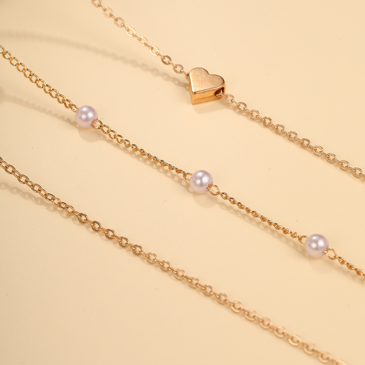 Multi-layer Heart Pearl Gold Necklace For Women Statement Jewelry_voghion.com