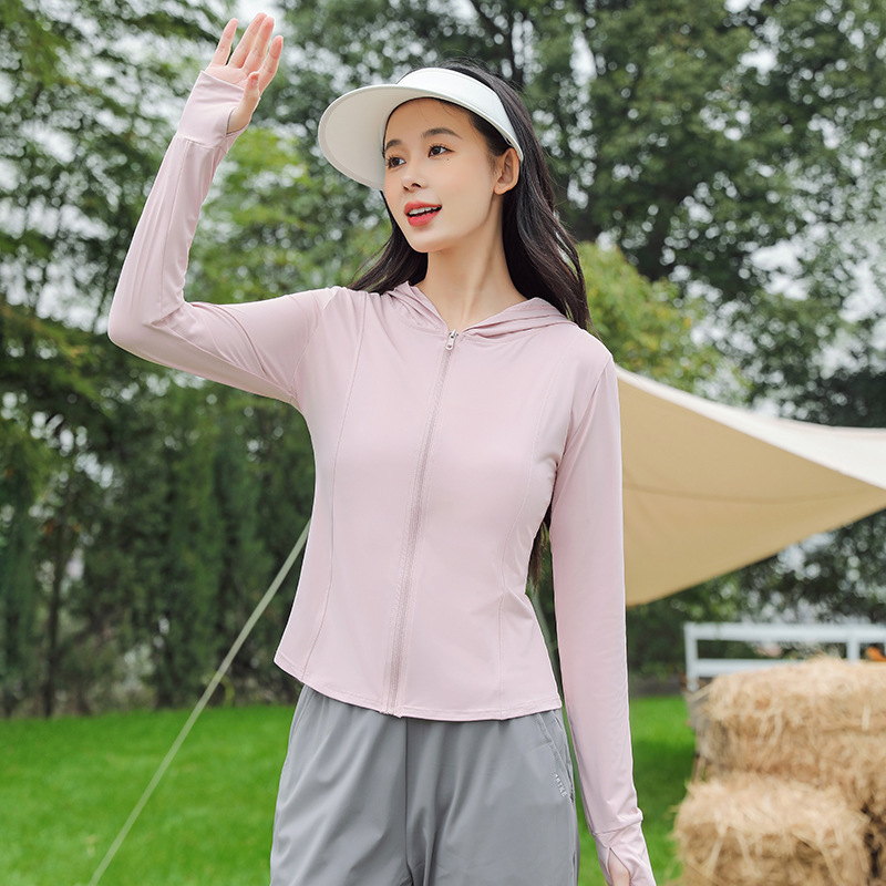 ナイロンの原糸の日焼け止め服は女性の夏のスポーツコートを修理して紫外線を防ぎます。|undefined