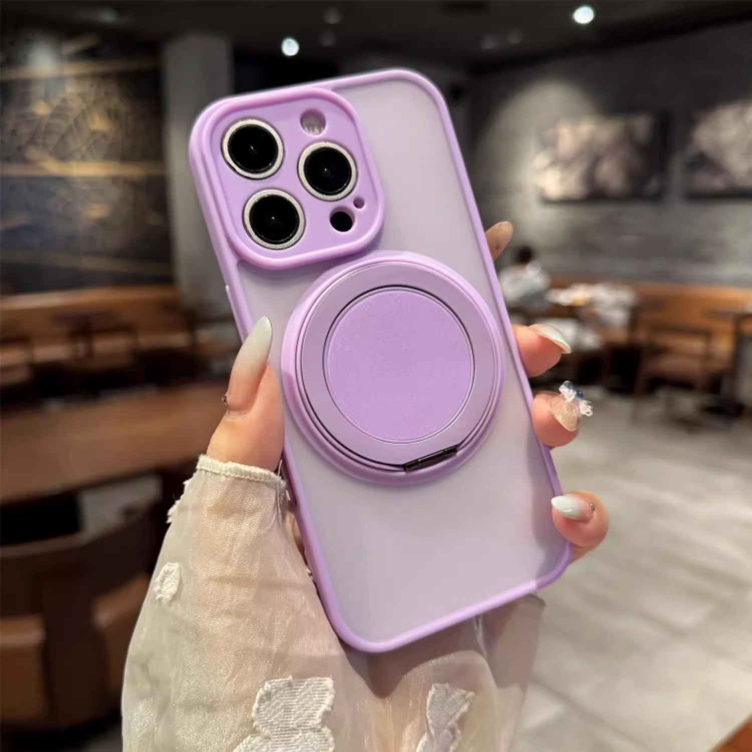 17 caso de teléfono móvil soporte giratorio 360 sensación de piel esmerilada para iPhone16 pivote de sensación avanzada 11 Apple 15pro