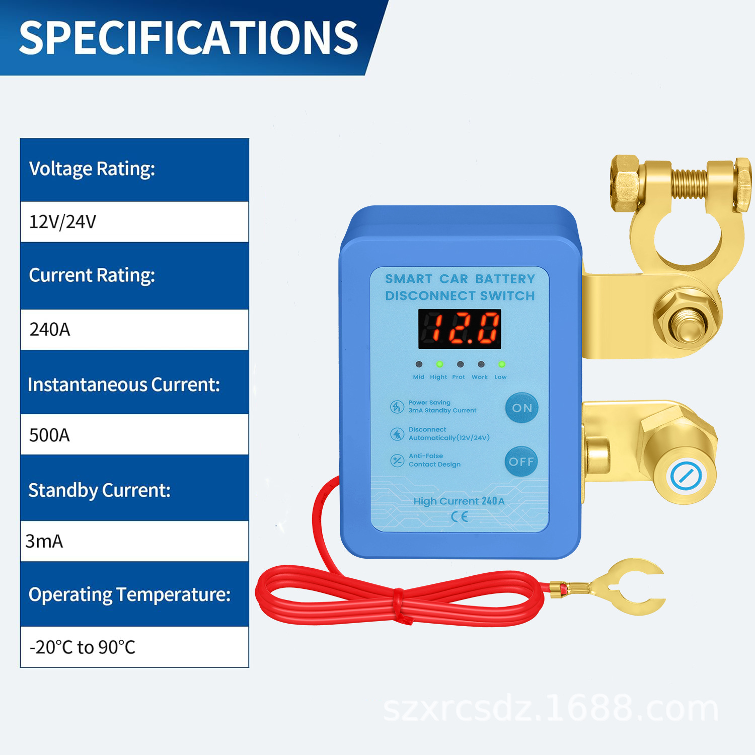 12V Car Battery Disconnect Switch Anti-Leakage Protector