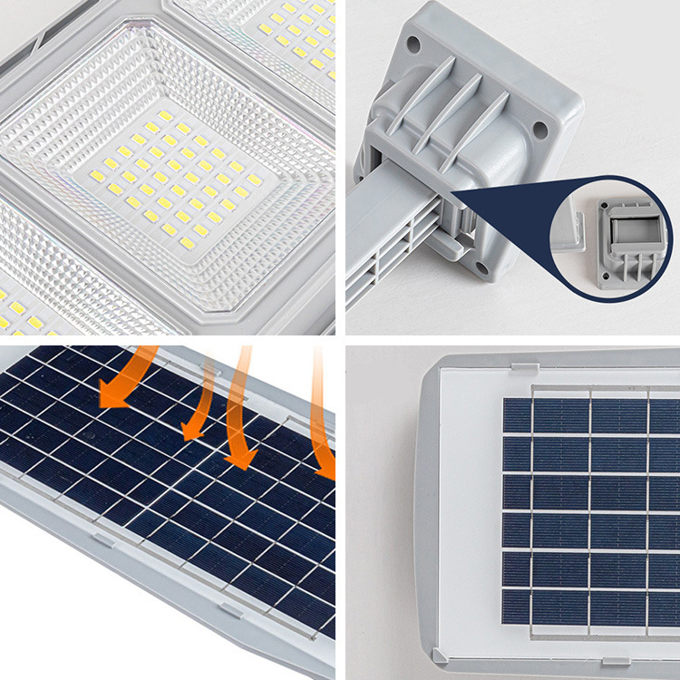 Luz de calle solar integrada transfronteriza Luz de inducción impermeable al aire libre Cabeza de lámpara de carretera de ingeniería solar de alta potencia led