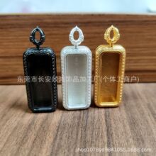 钛钢迷你小金条方形唐卡盒空壳不掉色小长条唐卡壳子嘎乌盒批发