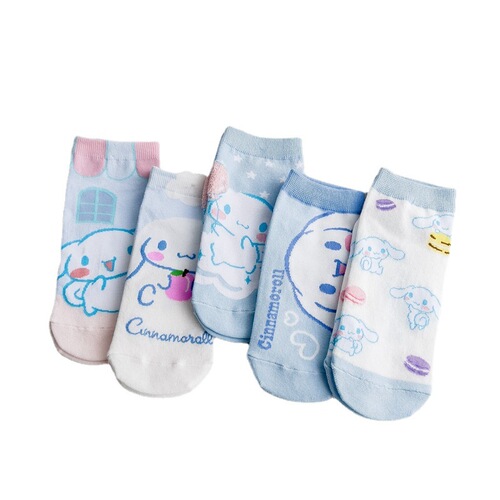 Japanese new cartoon socks for women, cute puppy socks, Korean version of women's boat socks, combed cotton socks, drop shipping