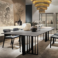 意大利拉米娜餐桌椅组合长方型会议室桌现代简约德利丰大岩板餐桌
