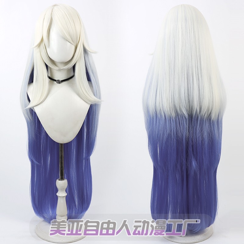 [Free Man] Hell Inn Angel Emily cos Wig Emily White Gradient Blue