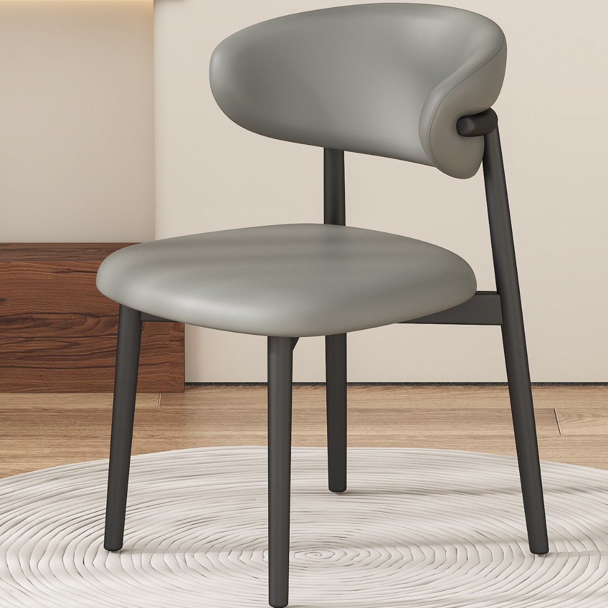 블랙 프레임 라이트 그레이 가죽