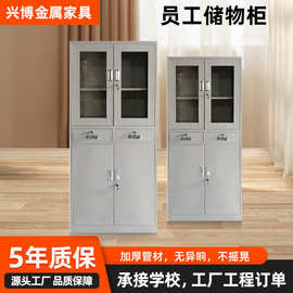 定制办公室铁皮柜四门衣柜工厂员工宿舍钢制柜子二门储物柜更衣柜