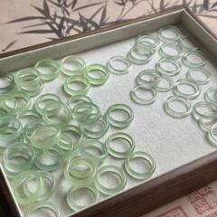 素圈马料戒指白冰天然高冰马达加斯加玉髓戒指细戒圈指环时尚饰品