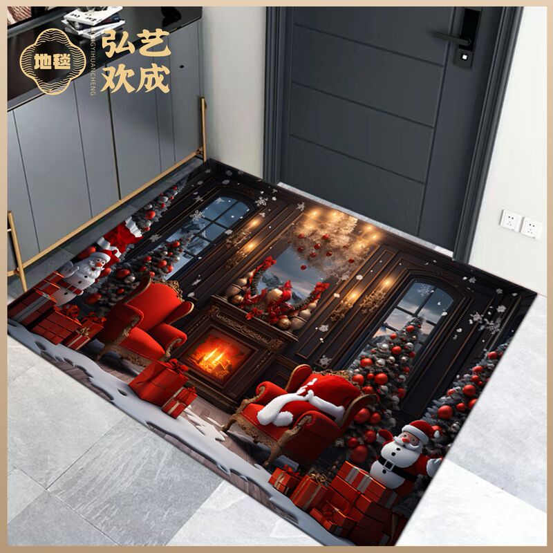 Cross-Border Supply of Christmas-Style Entrance Door Mats, Non-Slip, Wear-Resistant, Water-Absorbent, Dirt-Scraping, Custom-Made Entryway Carpets and Mats Cross-Border Supply of Christmas-Style Entrance Door Mats, Non-Slip, Wear-Resistant, Water-Absorbent, Dirt-Scraping, Custom-Made Entryway Carpets and Mats