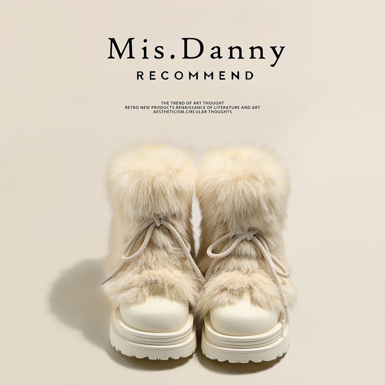 겨울 따뜻한 스토브 패션 마오 마오 무 슬립 스노우 부츠 여성의 2024 가을과 겨울 새로운 두꺼운 봉제 두꺼운 밑바닥 캐주얼 짧은 부츠