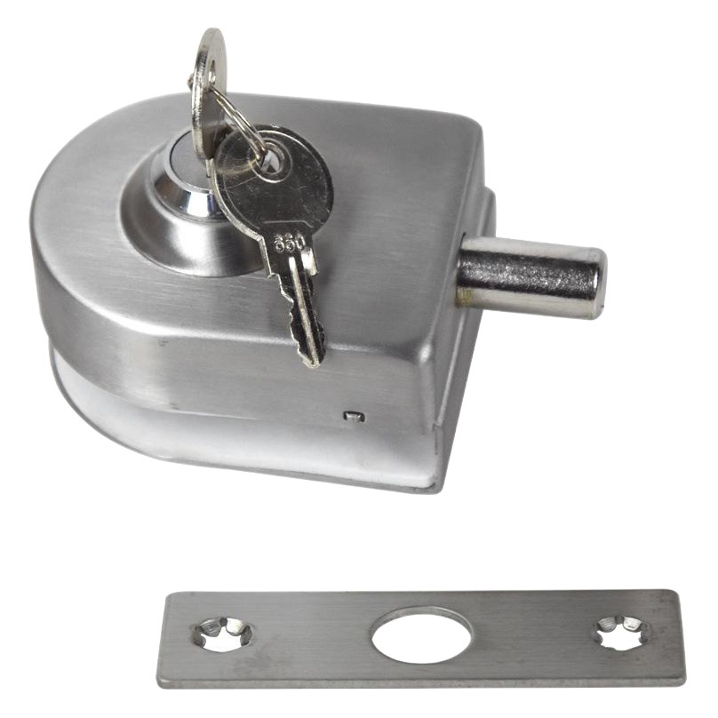 Cerradura de suelo para puerta de vidrio, directamente del fabricante, cerradura de vidrio de acero inoxidable, cerradura de baño de una sola puerta y una sola apertura.