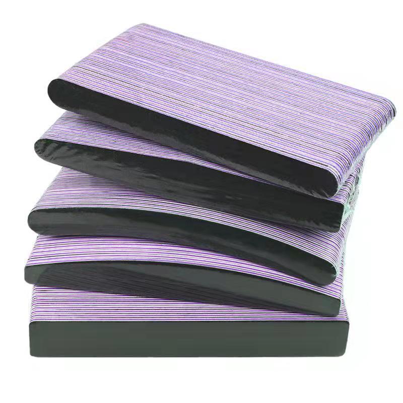 Factory large spot 100/180 purple plastic sandwich black sandpaper polishing repair tools nail file strip