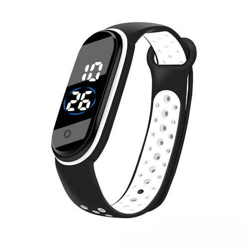 Fashion LED Electronic Bracelet Watch with Dual Color Band, Rice M4 Student Outdoor Sports Touch Screen Electronic Watch