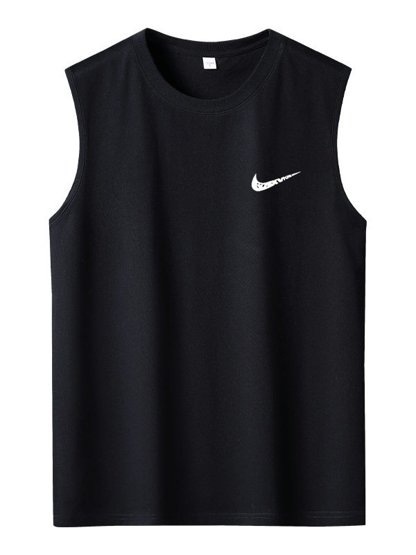 メンズピュアコットンベスト夏のトレンドルーズノースリーブアウターウェアTシャツアンダーシャツボトリングシャツ薄い若者のベスト|undefined