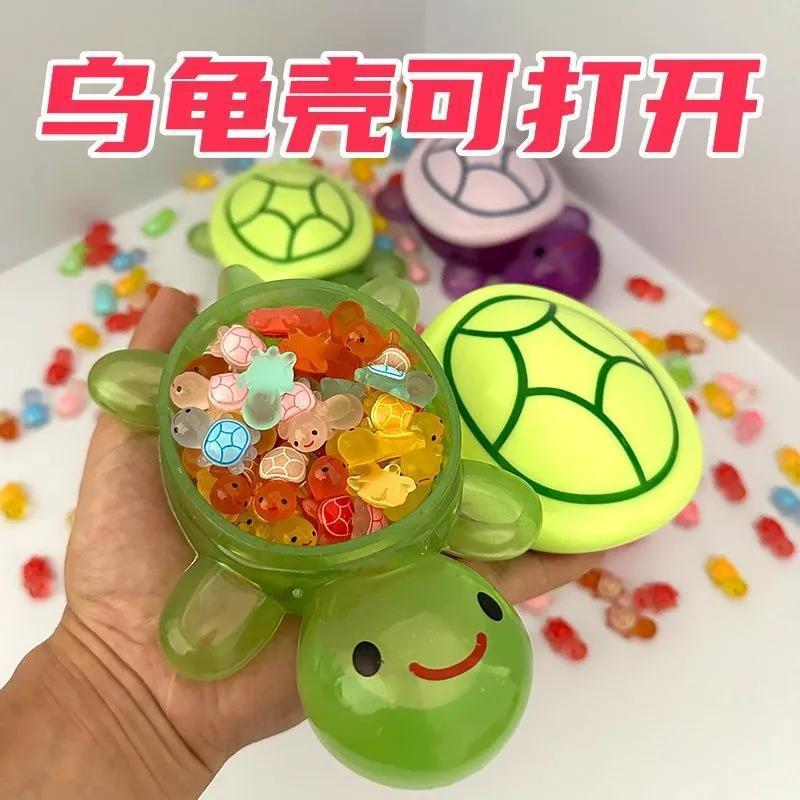 Tapa abierta 17cm Big Mac Luminous Tortuga de gran tamaño, caja de almacenamiento de juguetes luminosos, pequeña tortuga, abuelo