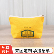 印花帆布笔袋定制学生文具收纳便携式洗漱包手拿化妆包拉链礼品