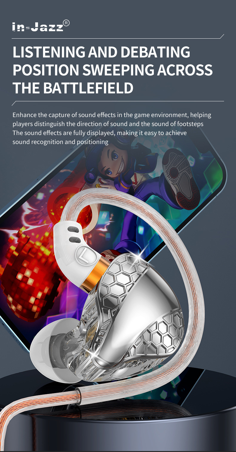 Export Heavy Bass Over-Ear Wired Headphones Metal Noise Cancelling In-Ear Sports Music Ear Hook Style_voghion.com