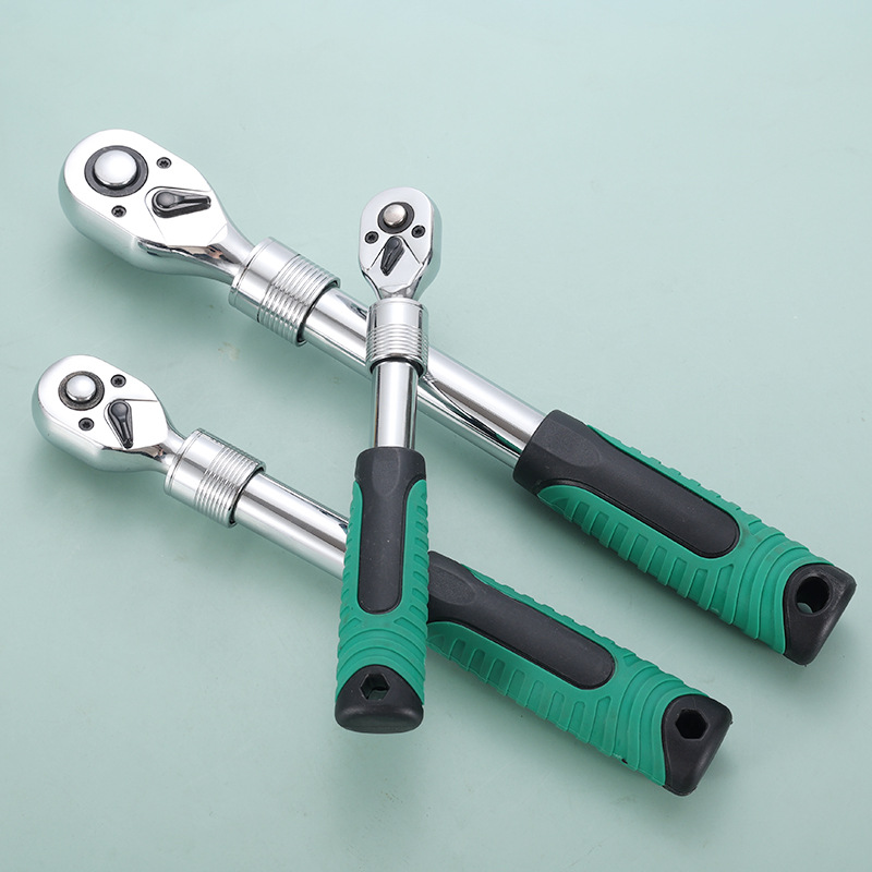 Jiutong Llave de trinquete rápida grande 1/2 pulgadas de mango recto llave rápida 72-diente telescópico manga de trinquete