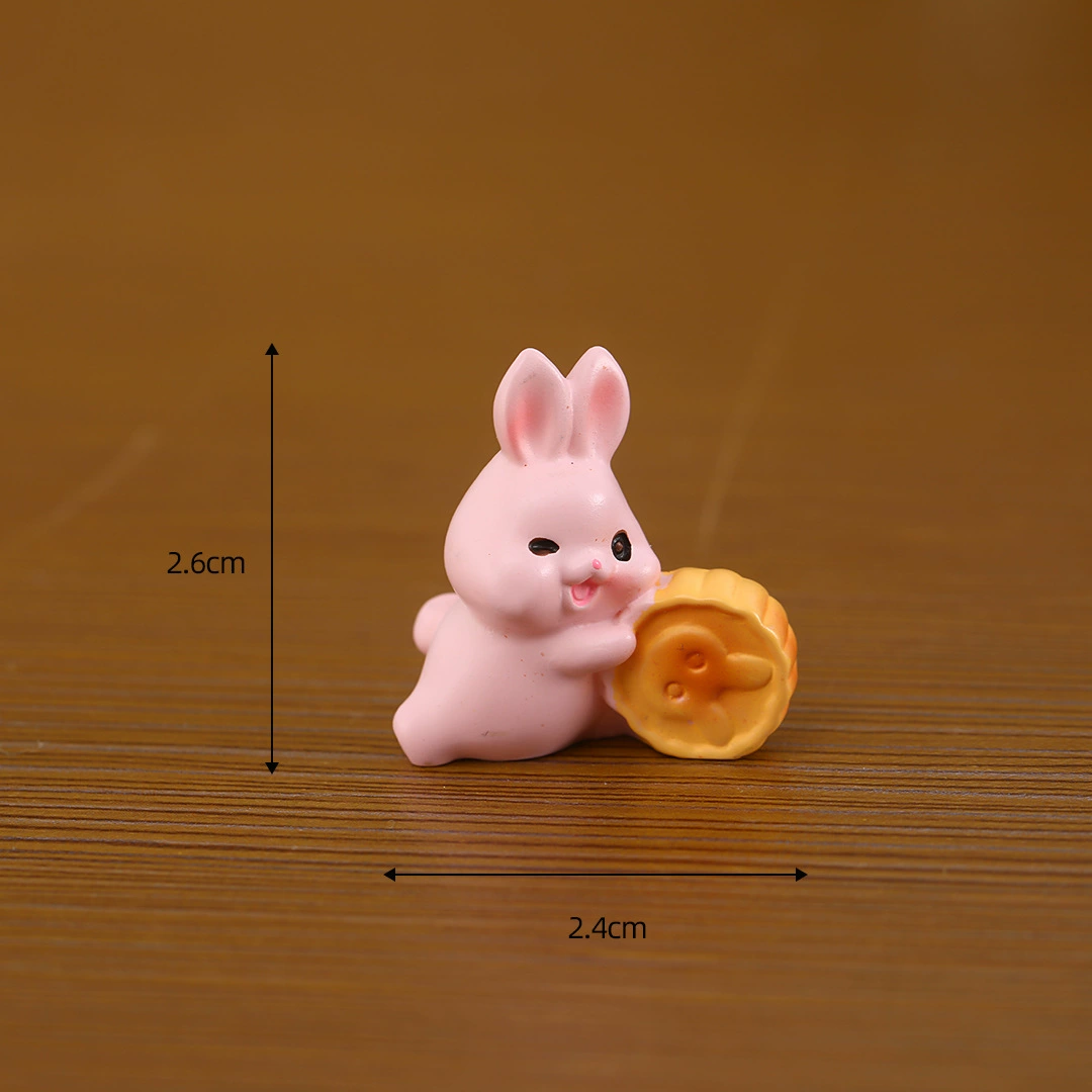 Cute cartoon small rabbit, cute animals, micro landscape