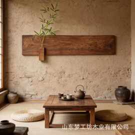 老榆木复古立体挂画沙发背景墙民宿酒店挂画禅意壁挂式装饰木板材