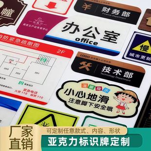 Acrylic Plate Uv Pattern Printing Sign Prompt Sign Door Number Color Printing Student Office Plexiglass Customization