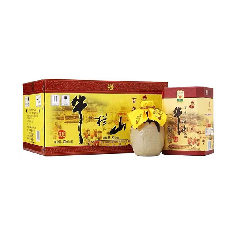 牛栏山二锅头百年陈酿52度/36度三牛400ml*6瓶装浓香型度白酒整箱