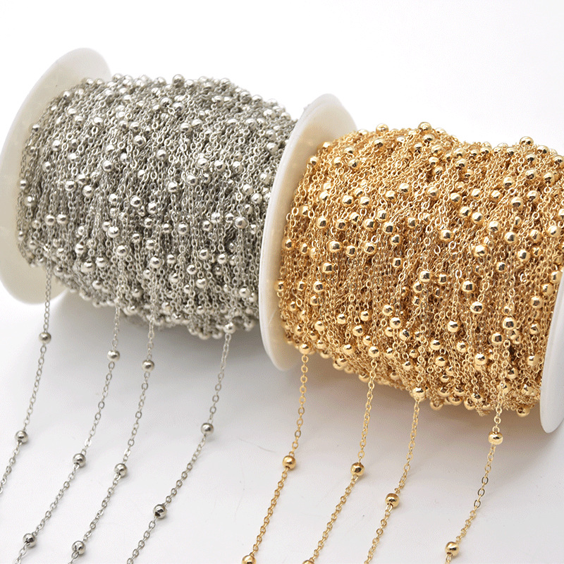 4mm copper spacer bead chain tassel chain DIY ancient style craft jewelry bracelet necklace accessory