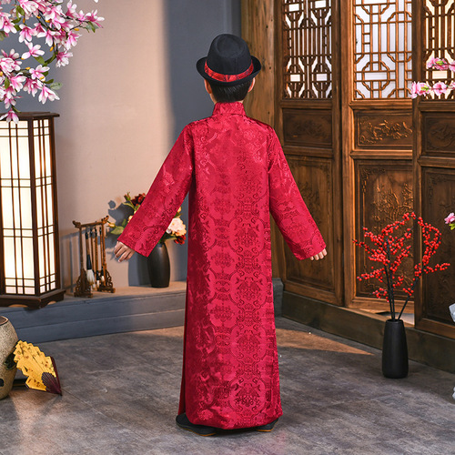 Children's boys tang suit republic of China students stage peformance  crosstalk  gown collection crosstalk suits Chinese wind groomsman group robe brother gown for kids