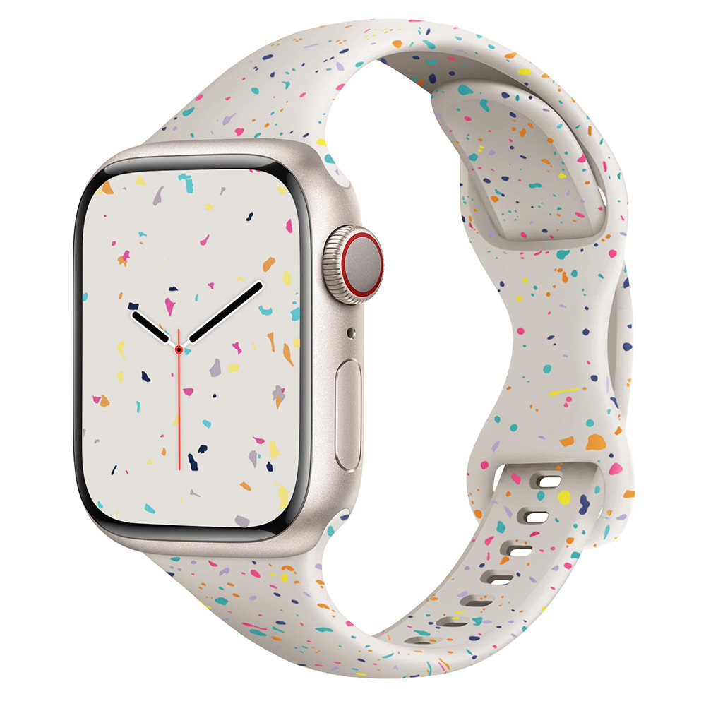 Aplicable a Apple Watch correa iwatch9 cintura pequeña mariposa botón de color chip nuevo tipo de mujer s8765 correa creativa