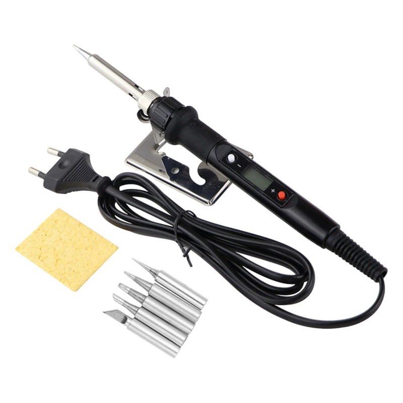 Нейтральный 80 Вт цифровой дисплей регулируемая температура постоянная температура Электрический паяльник костюм сварочный промышленный инструмент для ремонта внутренний тепловой электрический паяльник
