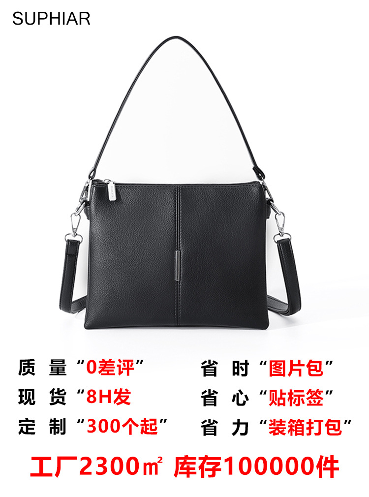 Bolso transfronterizo de gran capacidad, bolso de hombro de mujer, bolso de mano, bolso de brazo con cremallera cuadrada de tres capas de cuero PU