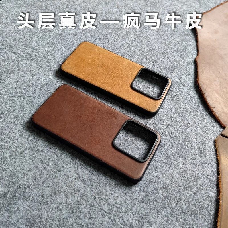 For Samsung Galaxy Z Fold5 4 3 2 mobile phone case real head layer cowhide crazy horse pattern W24 folding screen