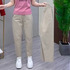 新款小个子春夏九分休闲裤高腰显瘦洋气哈伦裤宽松薄款百搭萝卜裤