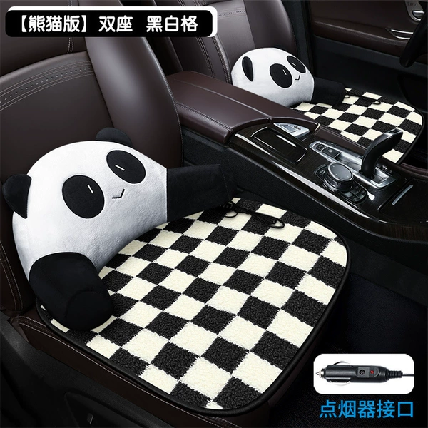 Panda version two seats - black and white grid - cigarette lighter interface