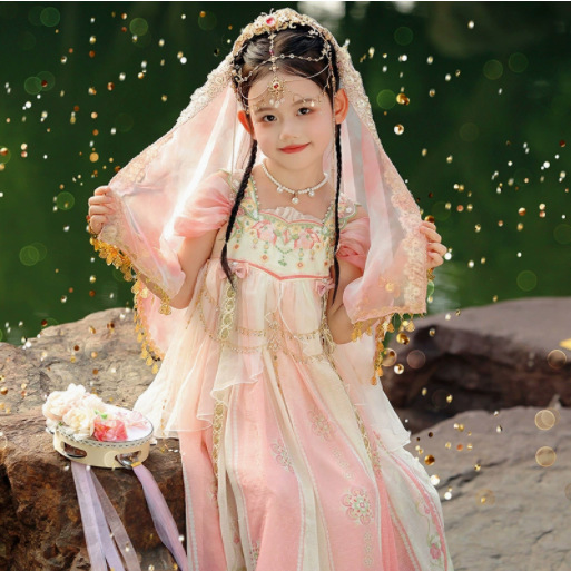 春と秋の漢服女の子エキゾチックなドレス古代中国風唐装古代衣装スーパー妖精スカートドレス|undefined