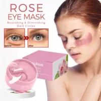OUHOE Pink Rose Eye Mask разглаживает тонкие линии в уголках глаз, мешки под глазами и темные круги, увлажняет и подтягивает кожу, ухаживает за глазами.