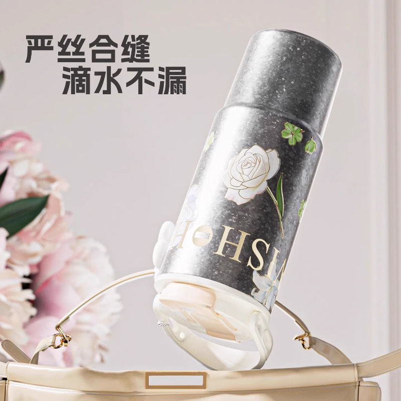 大卡bigcar白茶花冰霸杯内外纯钛女生高颜值咖啡杯新款大容量吸管|undefined
