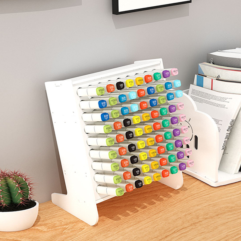 Pen Holder Large Capacity Dust-proof High-value Desktop Storage Rack Children's Desk Multi-grid Mark Pen Storage Box